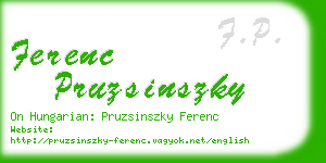 ferenc pruzsinszky business card